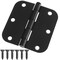 Cauldham Heavy-Duty 3-1/2" Interior Door Hinges with 5/8" Radius Corners - Black